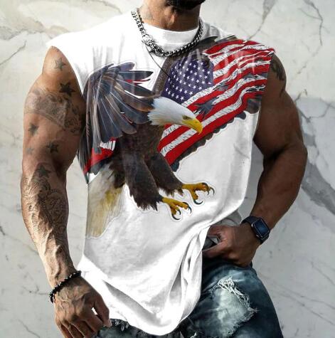 USA Art Tank Top - Modern Style 3D Printed Sleeveless Shirt (One Piece)